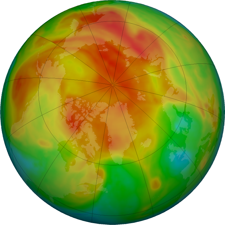 Arctic ozone map for 08 April 2017